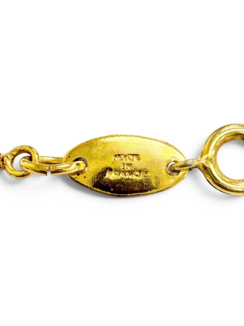 Chanel Vintage Circle CC Logo Necklace Gold